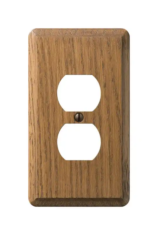 Amerelle Contemporary Brown 1 Gang Wood Duplex Wall Plate 1 Pk