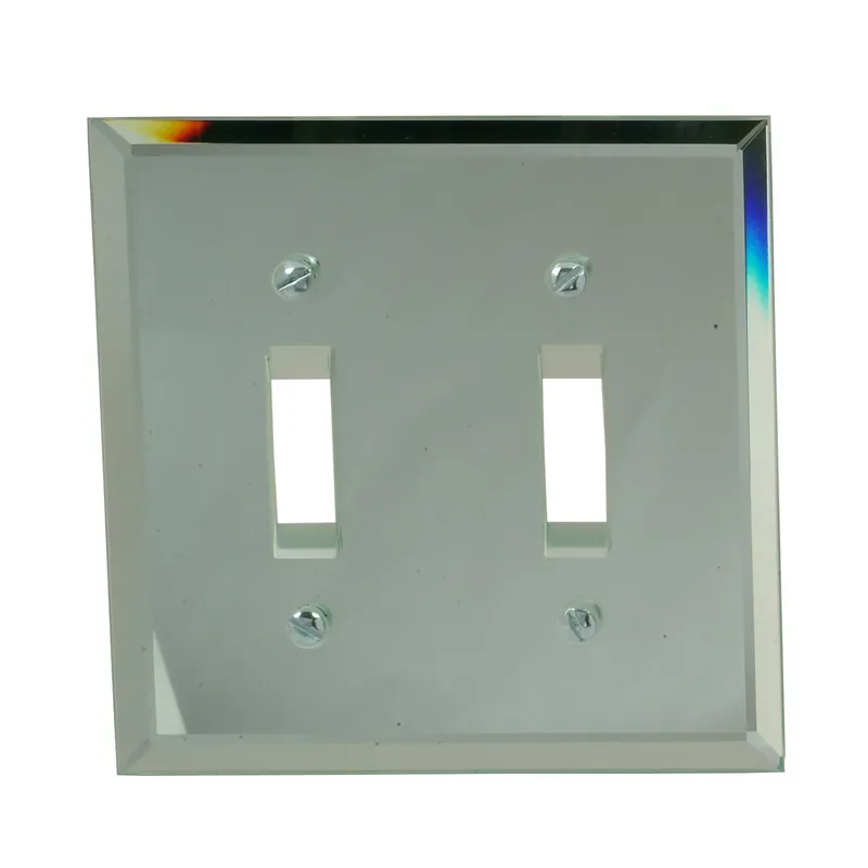 Amerelle Mirror Clear 2 Gang Acrylic Toggle Wall Plate 1 Pk