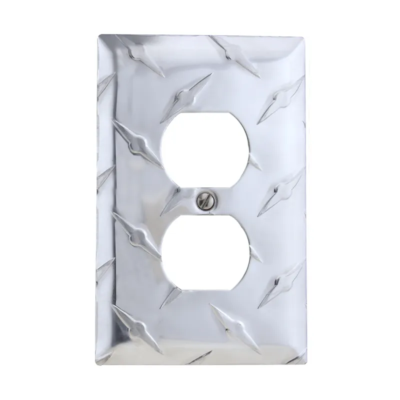 Amerelle Diamond Magnesium 1 Gang Stamped Aluminum Duplex Wall Plate 1 Pk