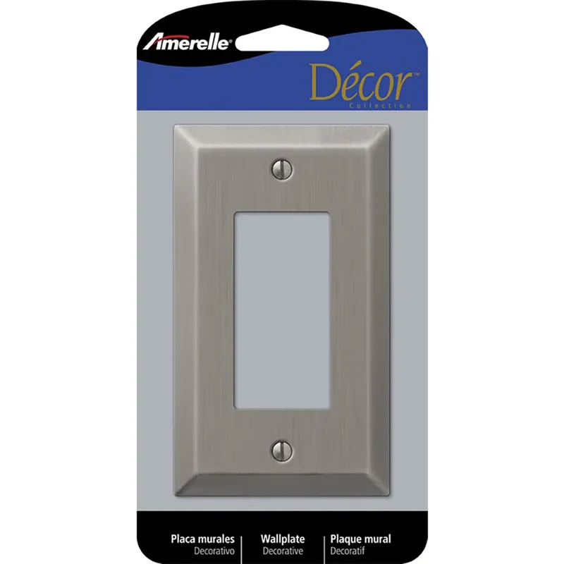 Amerelle Century Antique Nickel 1 Gang Stamped Steel Decorator Wall Plate 1 Pk