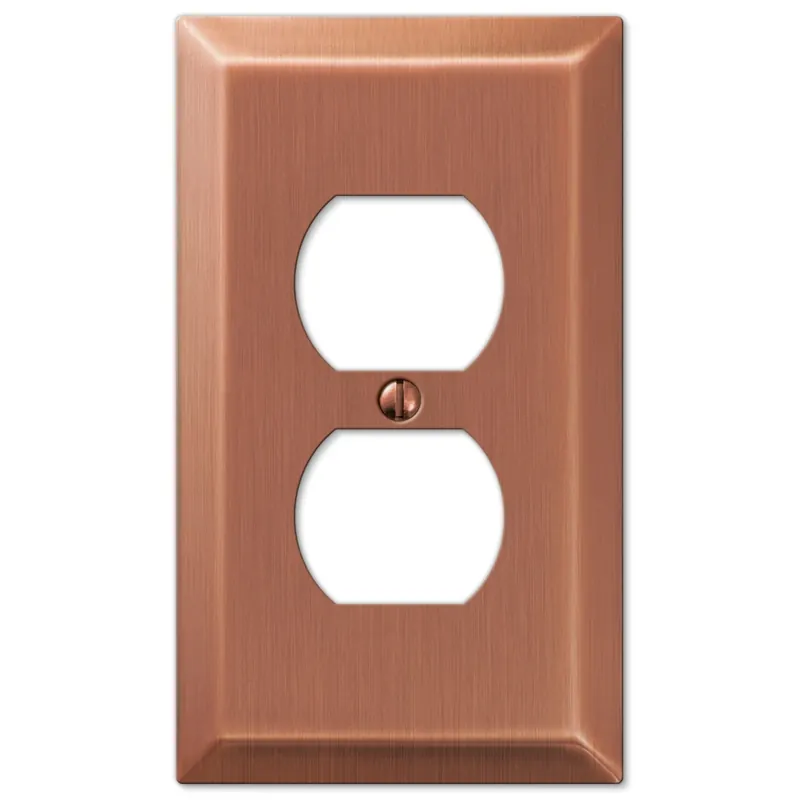 Amerelle Century Antique Copper 1 Gang Stamped Steel Duplex Wall Plate 1 Pk