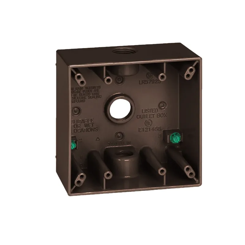 31 Cu In Square Metallic 2 Gang Weatherproof Box Bronze