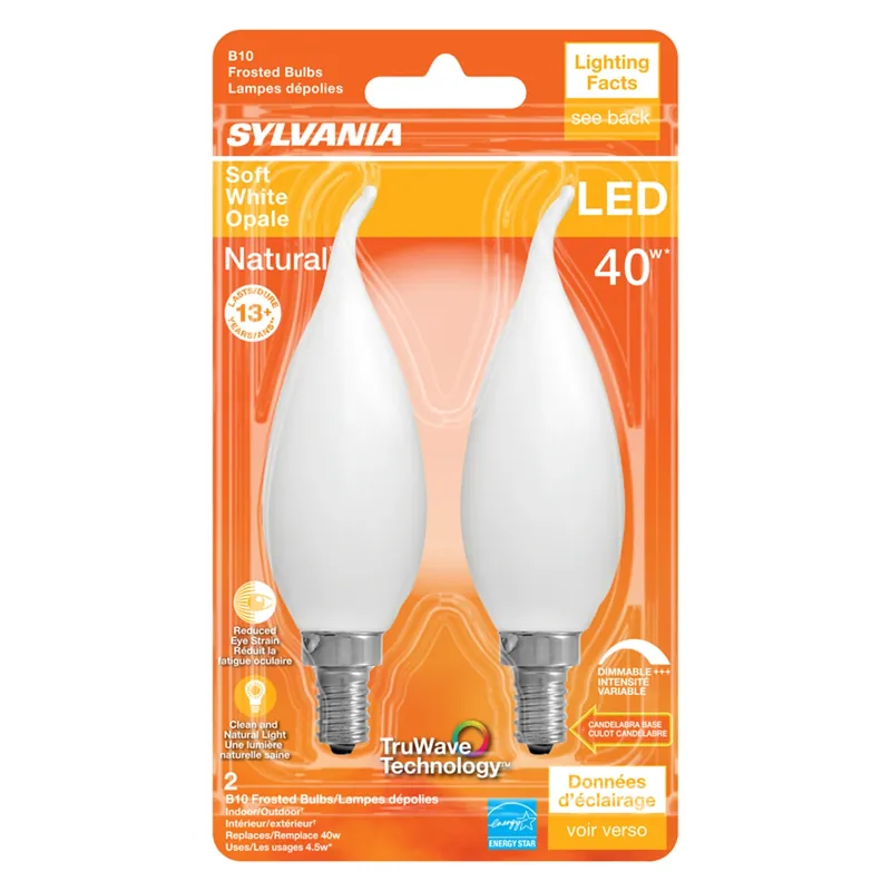 3005224 40W B10 E12 LED Bulb, Soft White - Pack Of 2