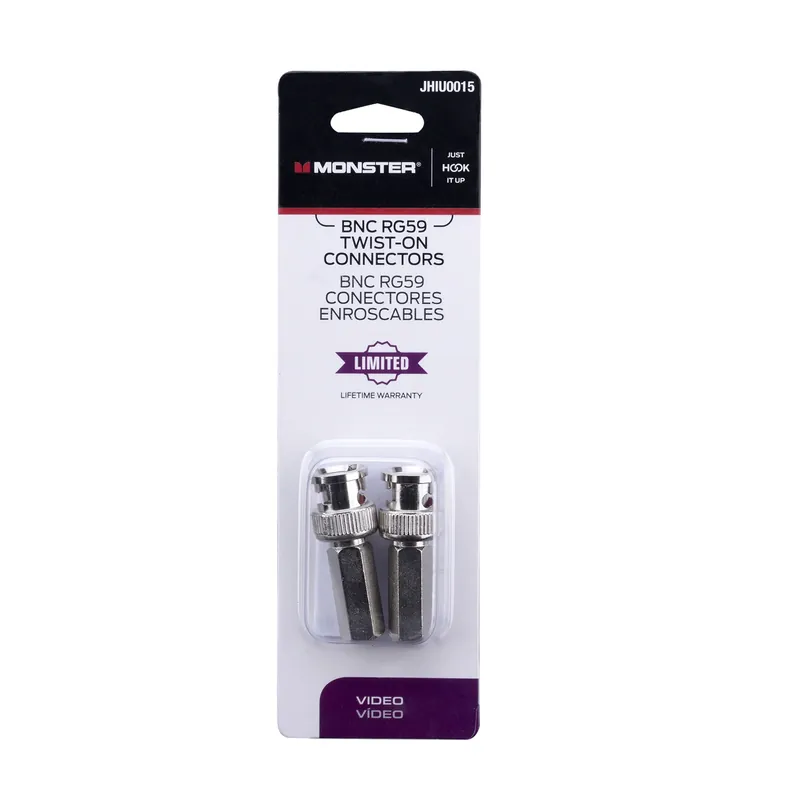 Monster Just Hook It Up Twist-On BNC Coaxial Connector 2 Pk
