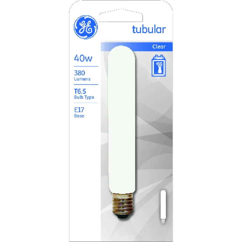 Clear Tubular Light Bulb, 40 Watt