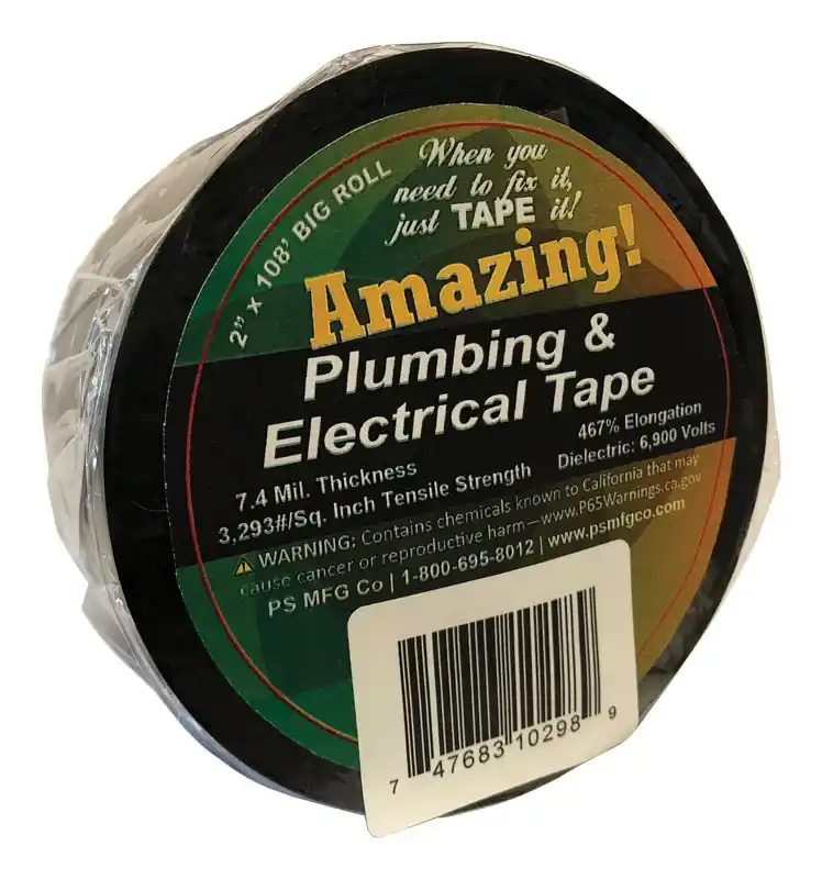 2 In. X 108 Ft. Black Pvc Electrical Tape - High Performance