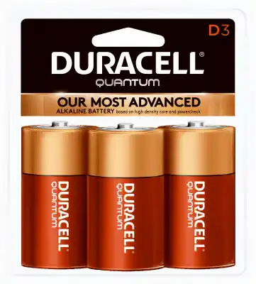 Quantum Alkaline Batteries, D, 3-Pk.