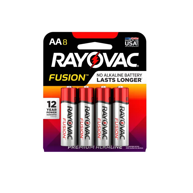 Rayovac Fusion AA Alkaline Batteries 8 Pk Carded