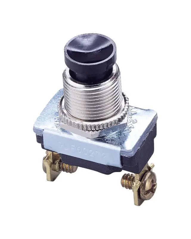 Gardner Bender 6 Amps Push Button Momentary Switch Black 1 Pk