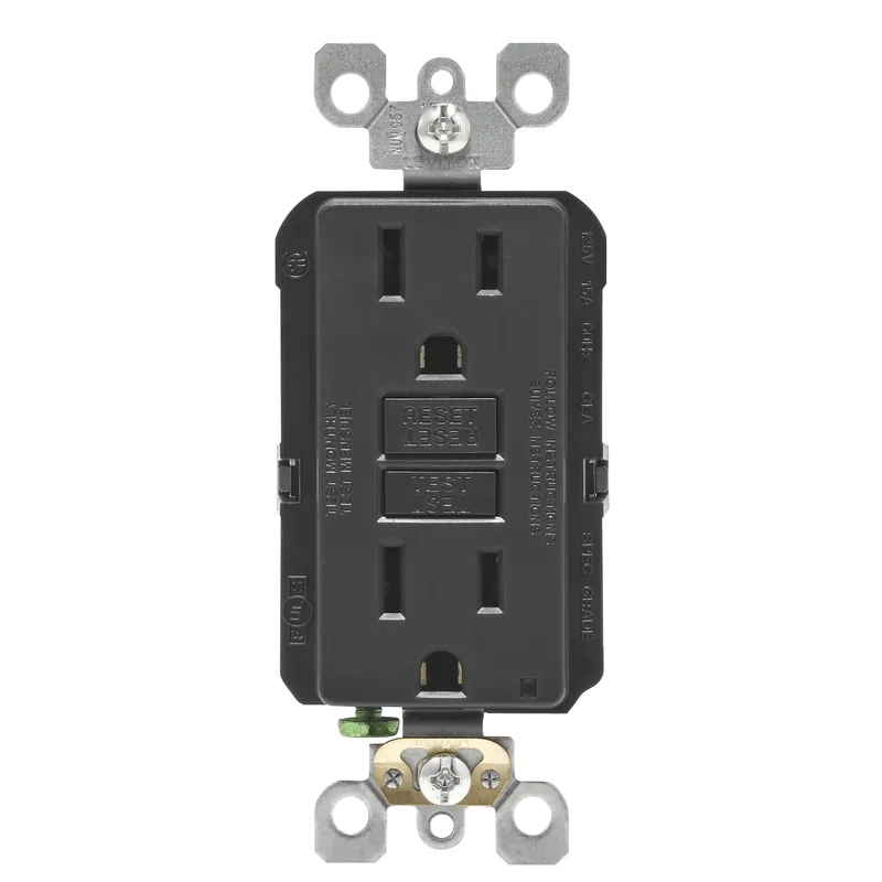Leviton SmartlockPro 15 Amps 125 V Duplex Black GFCI Outlet 5-15R 1 Pk