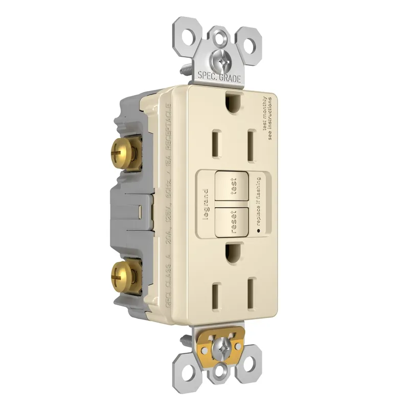 Pass & Seymour GFCI Outlet, 15A, Light Almond