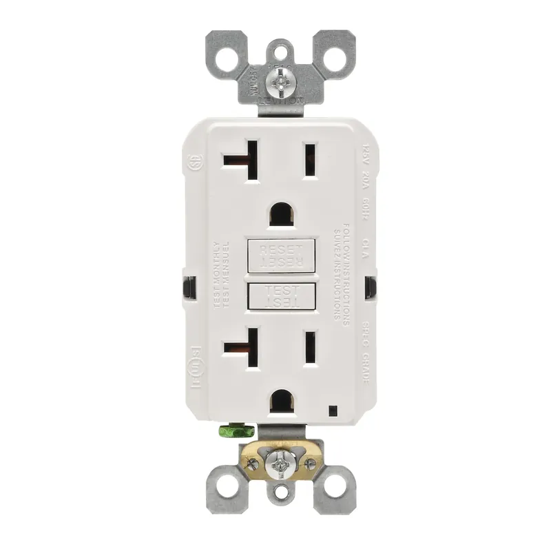 Leviton SmartlockPro 20 Amps 125 V Duplex White GFCI Outlet 5-20R 1 Pk