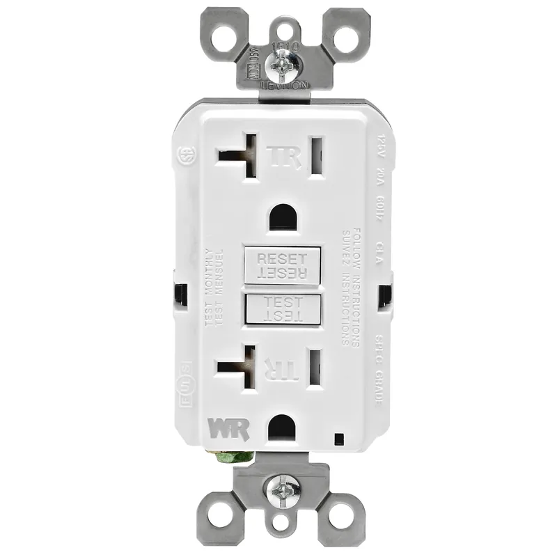 Leviton SmartlockPro 20 Amps 125 V Duplex White GFCI Outlet 5-20R 1 Pk
