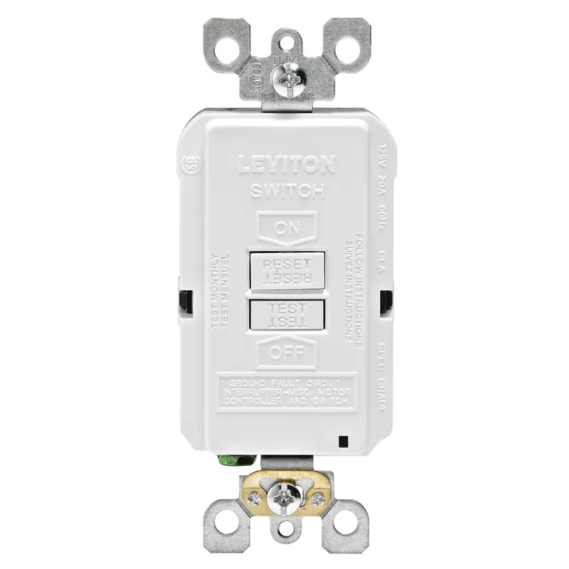 Leviton SmartlockPro 20 Amps 125 V Duplex White GFCI Outlet 5-20R 1 Pk