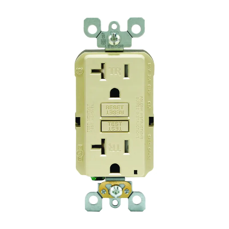 Leviton SmartlockPro 20 Amps 125 V Duplex Ivory GFCI Outlet 5-20R 1 Pk