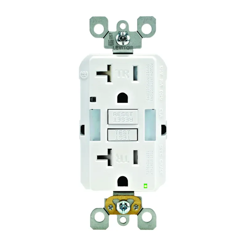 Leviton SmartlockPro 20 Amps 125 V Duplex White GFCI Outlet 5-20R 1 Pk
