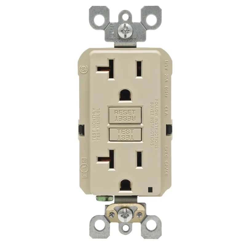 Leviton SmartlockPro 20 Amps 125 V Duplex Ivory GFCI Outlet 5-20R 1 Pk