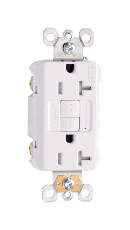 Pass & Seymour GFCI Receptacle, Duplex, 20A, White