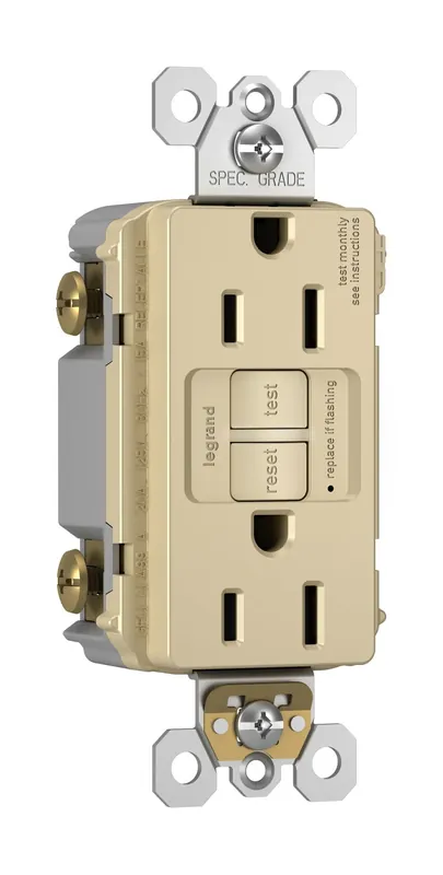 Pass & Seymour 15 Amps 125 Volt Ivory GFCI Outlet 5-15R 1 Pk