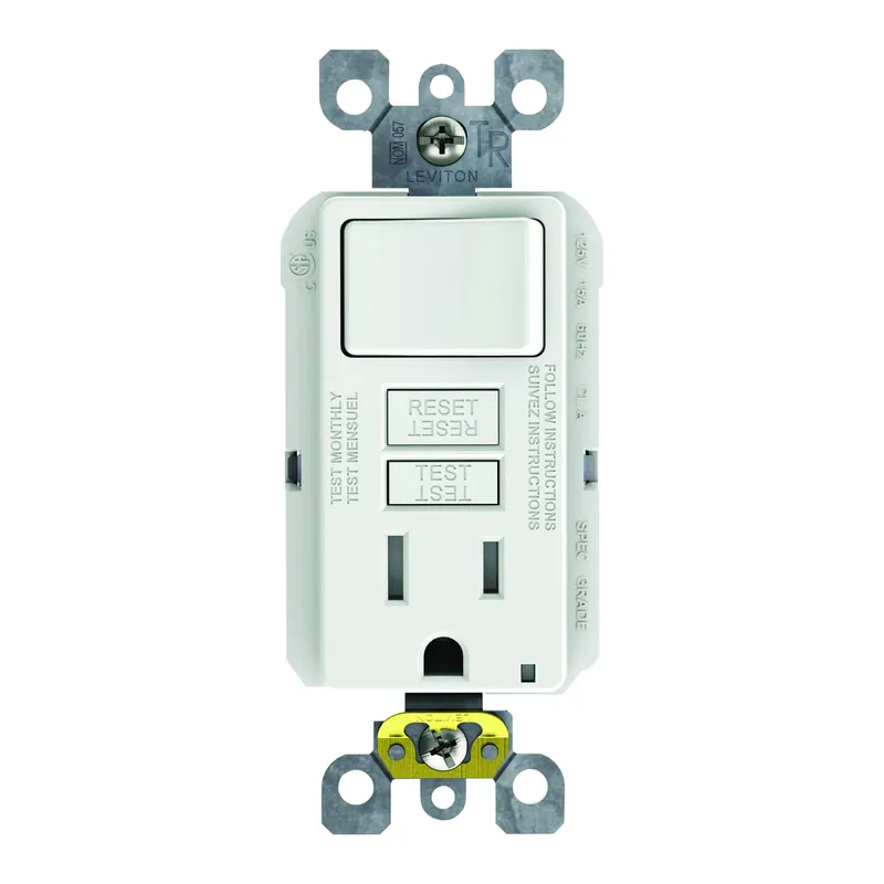 Leviton SmartlockPro 15 Amps 125 V White GFCI Outlet 5-15R 1 Pk