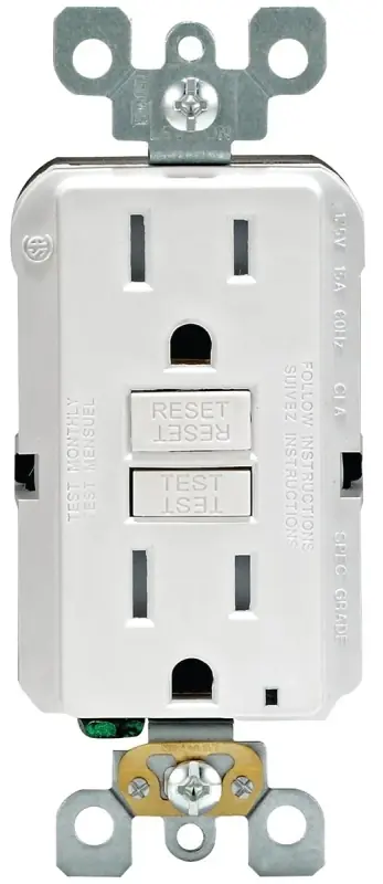 Leviton SmartlockPro 15 Amps 125 V Duplex White GFCI Outlet 5-15R 1 Pk