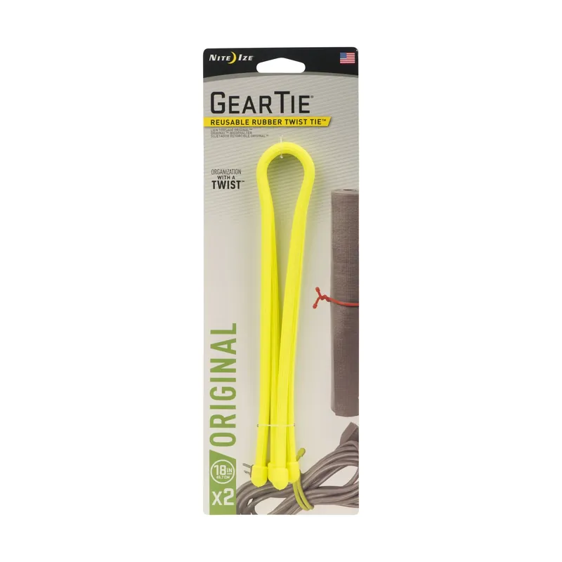 Nite Ize Gear Tie 18 In. L Yellow Twist Ties 2 Pk