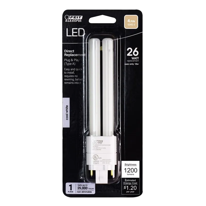 Feit Linear PL G24Q-3 4-Pin LED Bulb Cool White 26 Watt Equivalence 1 Pk