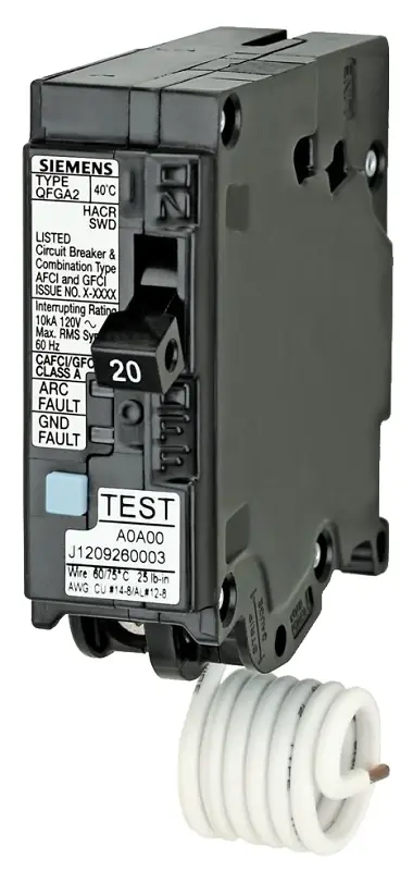 Single Pole Dual Function Circuit Breaker, Combines AFCI/GFCI, 15-Amp