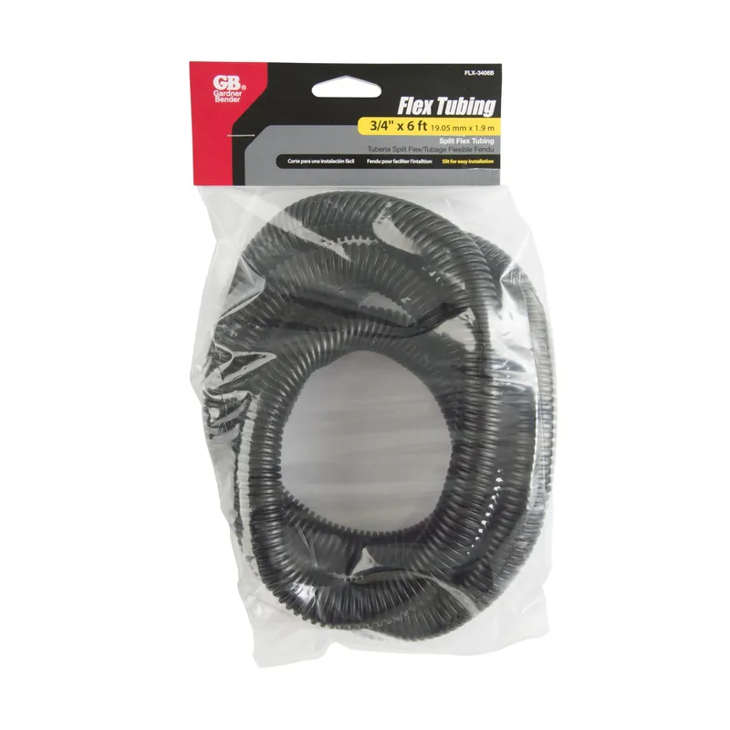 6 Ft. L Black Polyethylene Flex Tube, 3/4 In. Diameter