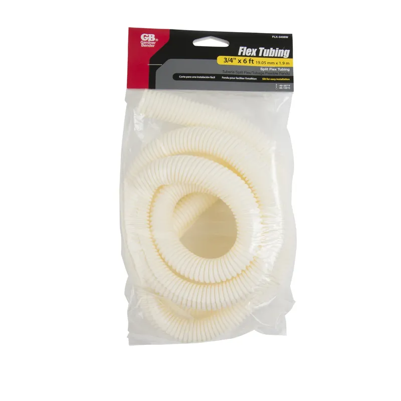 72 In. L White Polyethylene Flex Tube, 3/4 In. Diameter