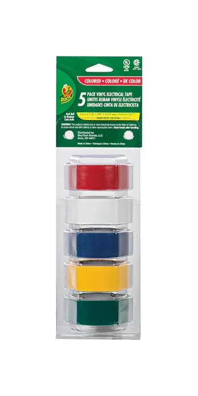 Duck Professional Grade 3/4 In. W X 12 Ft. L Assorted Vinyl Electrical Tape