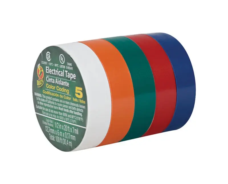 Duck 1/2 In. W X 20 Ft. L Assorted Vinyl Electrical Tape