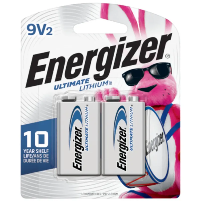 Energizer Ultimate Lithium 9-Volt 9 V Battery 2 Pk
