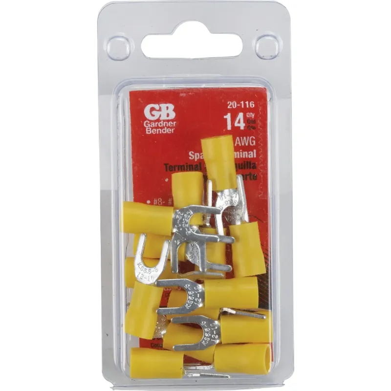 Gardner Bender 12-10 Ga. Insulated Wire Spade Terminal Yellow 14 Pk