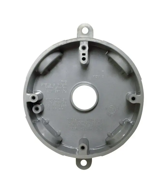 14.8 Cu In Round Plastic Weatherproof Box Gray