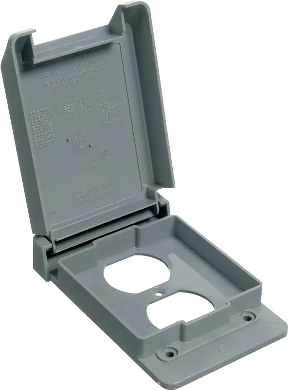 Weatherproof PVC Duplex Receptacle Cover, Vertical, Single Gang