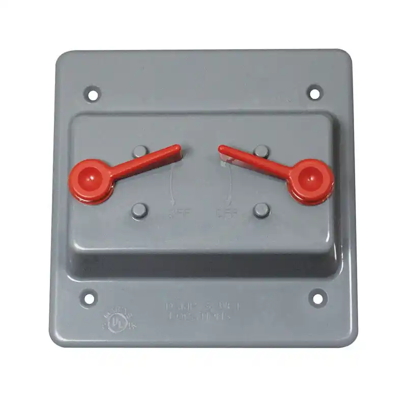Square Plastic 2 Gang Toggle Switch Cover For Wet Locations