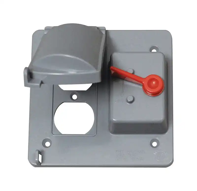 Square Plastic 2 Gang Combo Box Cover For Wet Locations