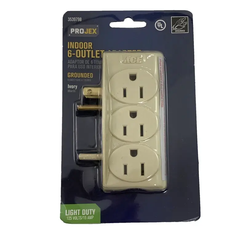 Projex Grounded 6 Outlets Adapter 1 Pk