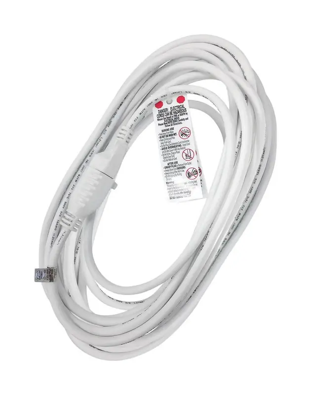 Outdoor 25 Ft. L White Extension Cord 16/3 With Grounded Plug