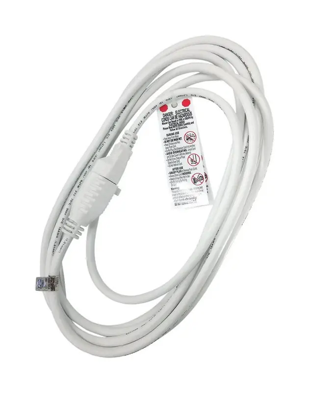 Outdoor 15 Ft. L White Extension Cord 16/3 With Grounded Plug