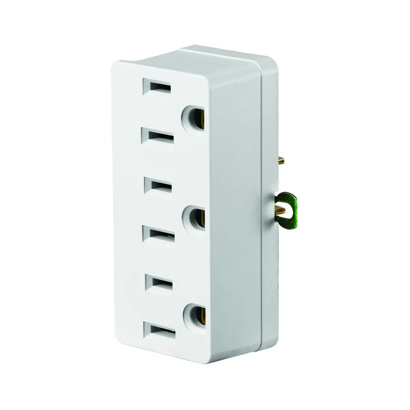 Leviton Grounded 3 Outlets Outlet Adapter 1 Pk