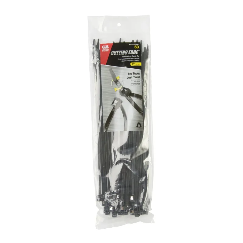 Gardner Bender 11 In. L Black Self-Cutting Cable Tie 50 Pk