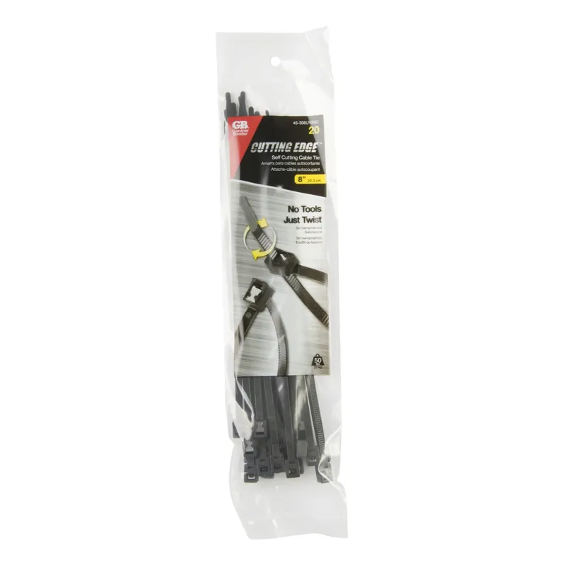 Gardner Bender 8 In. L Black Self-Cutting Cable Tie 20 Pk