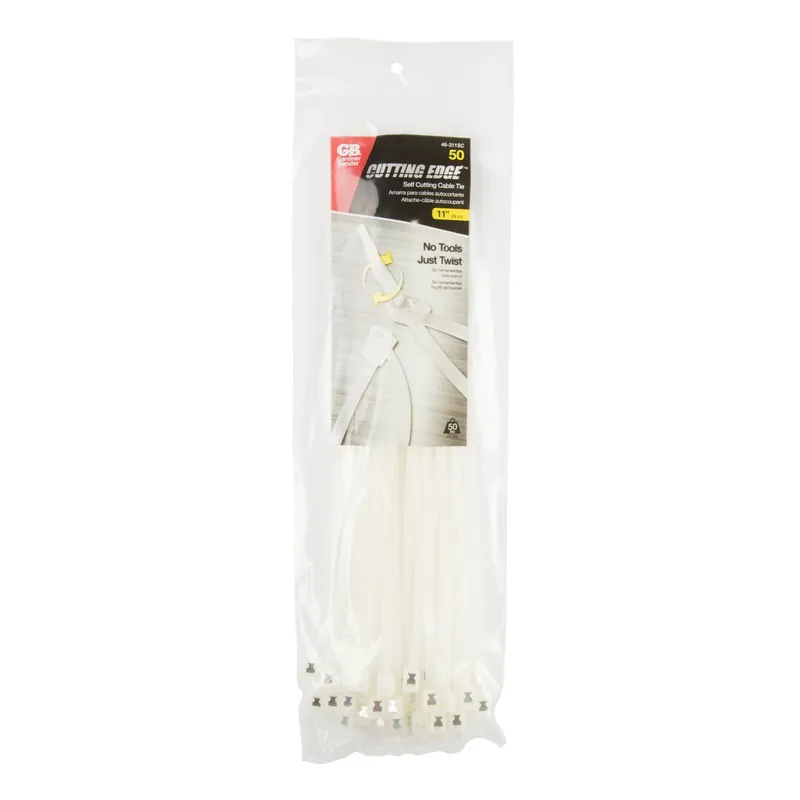 Gardner Bender 11 In. L Clear Self-Cutting Cable Tie 50 Pk