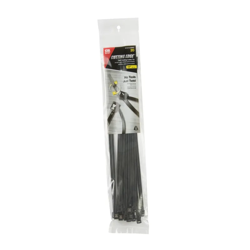 Gardner Bender 11 In. L Black Self-Cutting Cable Tie 20 Pk