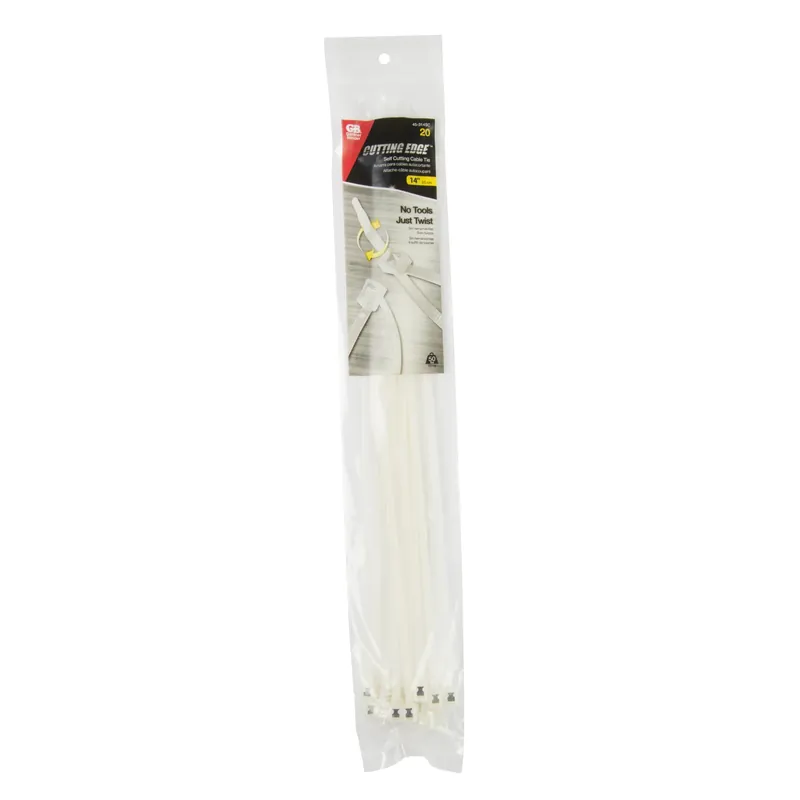 Gardner Bender 14 In. L Clear Self-Cutting Cable Tie 20 Pk