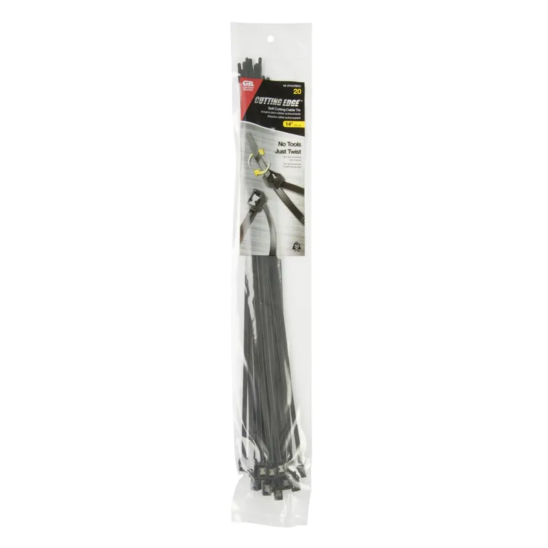 Gardner Bender 14 In. L Black Self-Cutting Cable Tie 20 Pk