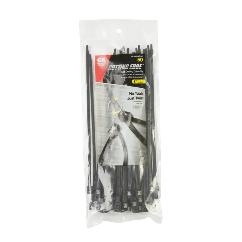 Gardner Bender 8 In. L Black Self-Cutting Cable Tie 50 Pk