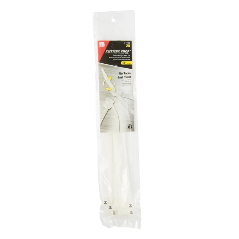 Gardner Bender 11 In. L Clear Self-Cutting Cable Tie 20 Pk